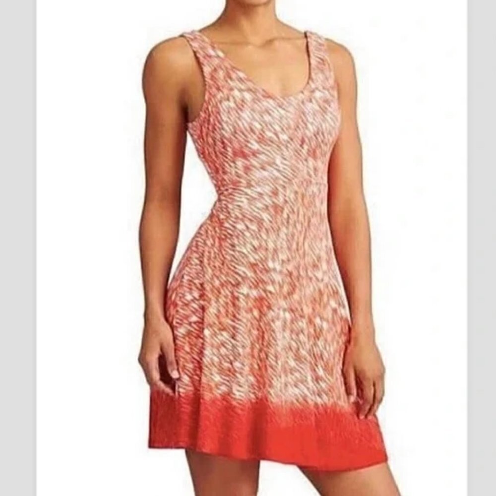 Athleta Reef Print Sleeveless Orange /White Mini Dress Women's S